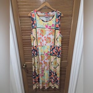 Johnny Was Women's Japer Tank Sleeveless Nocolor Patchwork  Maxi Dress Sz XL